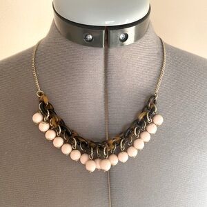 J. Crew Tortoise link pink bauble necklace